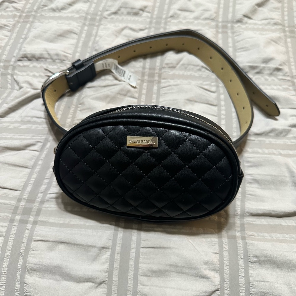 Steve Madden Black Quilted Crossbody Bag